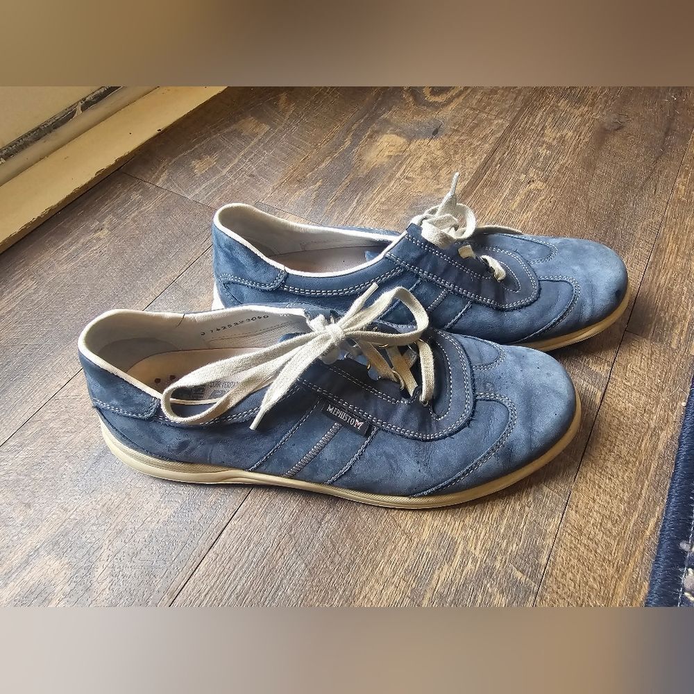 Mephisto Runoff Blue Suede Shoes Sz 8